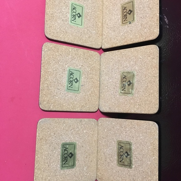 COAT OF ARMS COASTER SET(6) VINTAGE 90s CORK BACKING BY ACORN - Picture 6 of 7